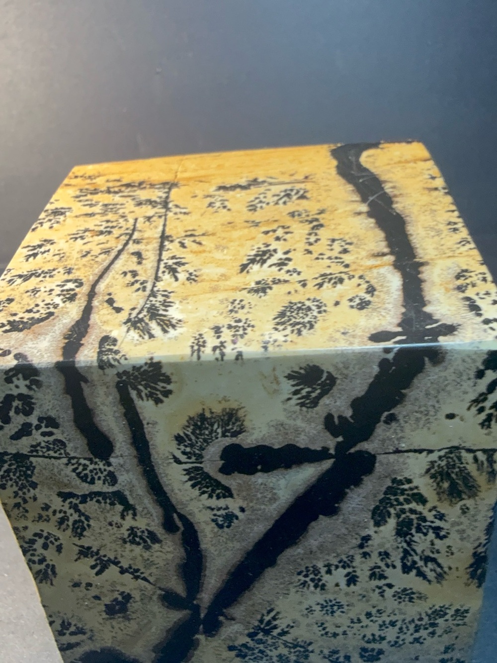 Chinese Dendritic Picture Jasper Cube